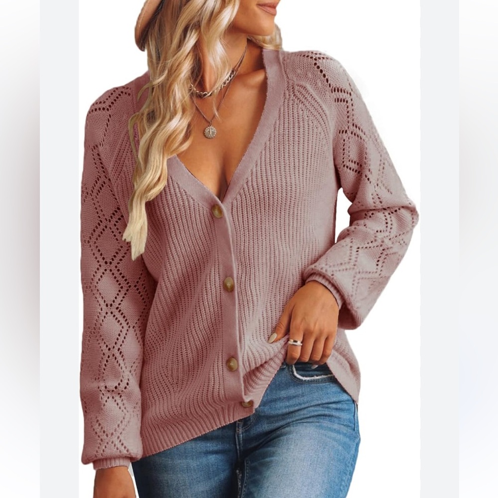 Pink knit sweater size XL